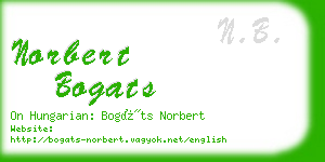 norbert bogats business card